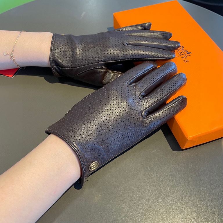 With packaging2022 new exclusive first  touch screen gloves Hermes (original quality) official website synchronization women's new high-grade sheepskin gloves    goddesses set of the United States preferred must be unmis