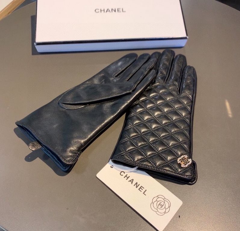 2022 new exclusive first  touch screen gloves Chanel Chanel [original quality] official website synchronization women's new high-grade sheepskin gloves    goddess preferred can not be missed    hundred percent of the sel