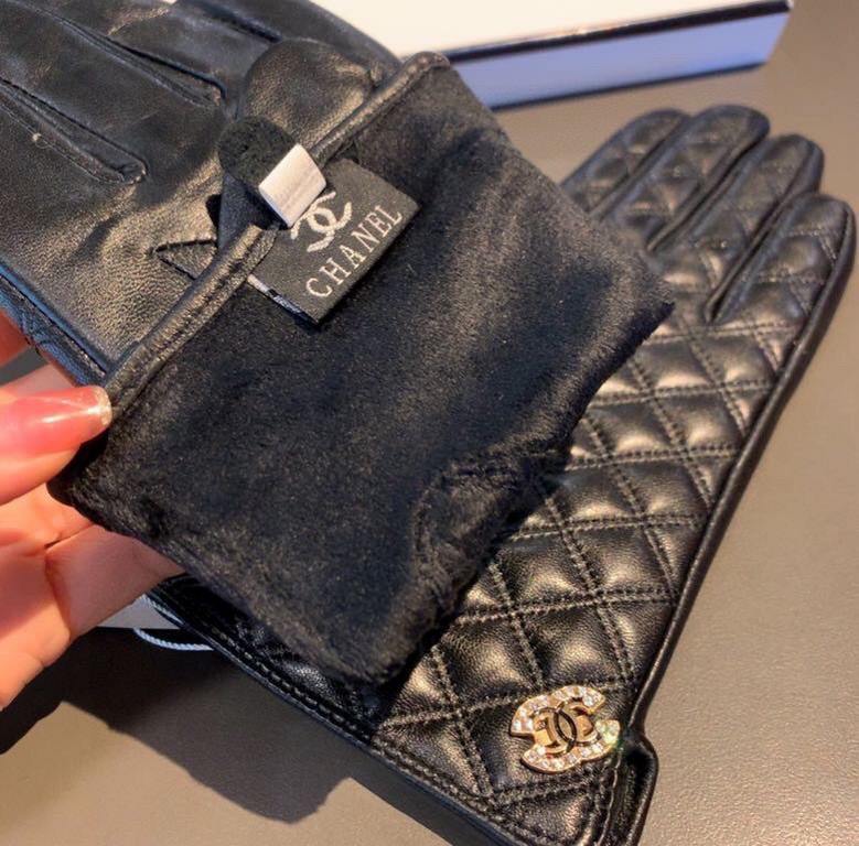 2022 new exclusive first  touch screen gloves Chanel Chanel [original quality] official website synchronization women's new high-grade sheepskin gloves    goddess preferred can not be missed    hundred percent of the sel