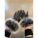 Italian export Chanel original single tail single gloves, using the top white goatskin  fox hair Note that the amount of real fox hair, absolute noblewoman models feel softer and more delicate skin-friendly, better warmt