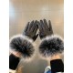 Italian export Chanel original single tail single gloves, using the top white goatskin  fox hair Note that the amount of real fox hair, absolute noblewoman models feel softer and more delicate skin-friendly, better warmt