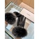 Italian export Chanel original single tail single gloves, using the top white goatskin  fox hair Note that the amount of real fox hair, absolute noblewoman models feel softer and more delicate skin-friendly, better warmt