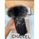 Italian export Chanel original single tail single gloves, using the top white goatskin  fox hair Note that the amount of real fox hair, absolute noblewoman models feel softer and more delicate skin-friendly, better warmt