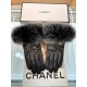 Italian export Chanel original single tail single gloves, using the top white goatskin  fox hair Note that the amount of real fox hair, absolute noblewoman models feel softer and more delicate skin-friendly, better warmt