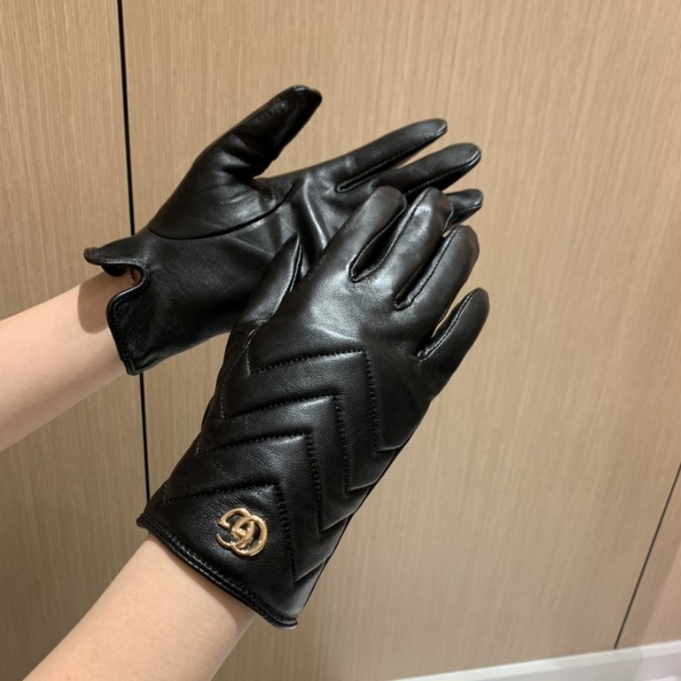 2022 new Gucci curve new exclusive first   touch screen women's gloves Gucci Gucci [original quality] official website synchronization women's new high-grade sheepskin gloves    goddess preferred can not be missed    hun