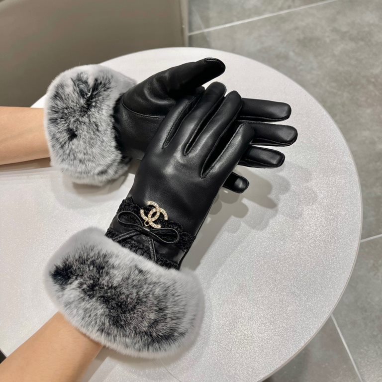 Chanel Chanel 2022 fall and winter lazy rabbit hair sheepskin gloves   cell phone touch screen, worth comparing     the same paragraph of different qualities, kill the market poor products, imported first-class sheepskin