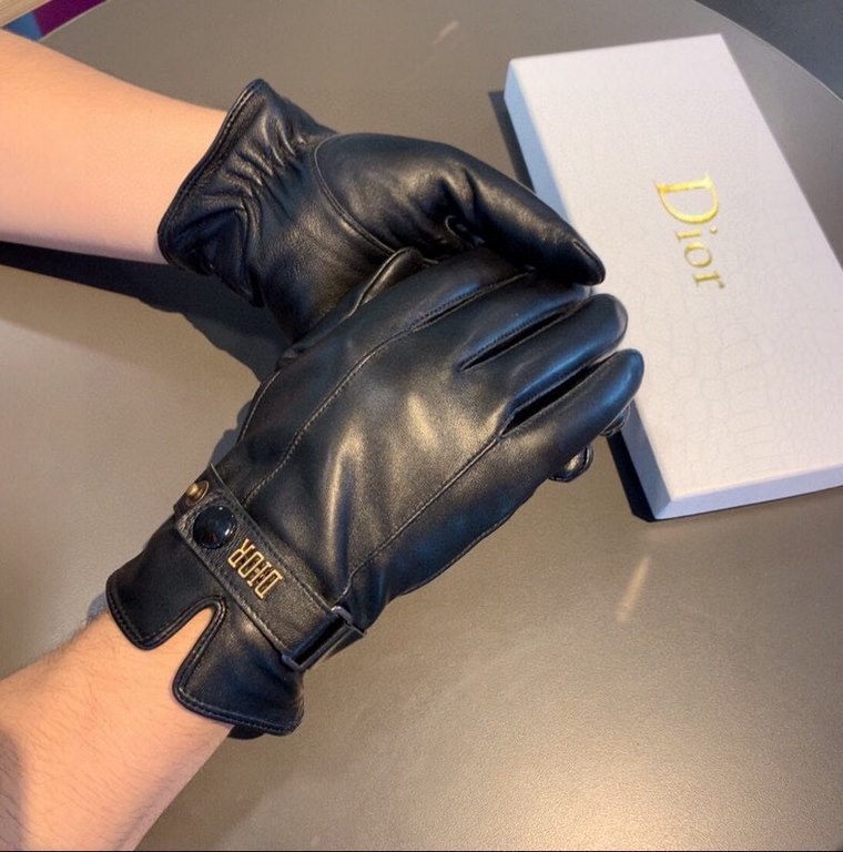 With packaging2022 new exclusive first  touch screen gloves men's Dior gloves men's [original quality] official website synchronization men's new high-grade sheepskin gloves    can not be missed    100 percent selection 