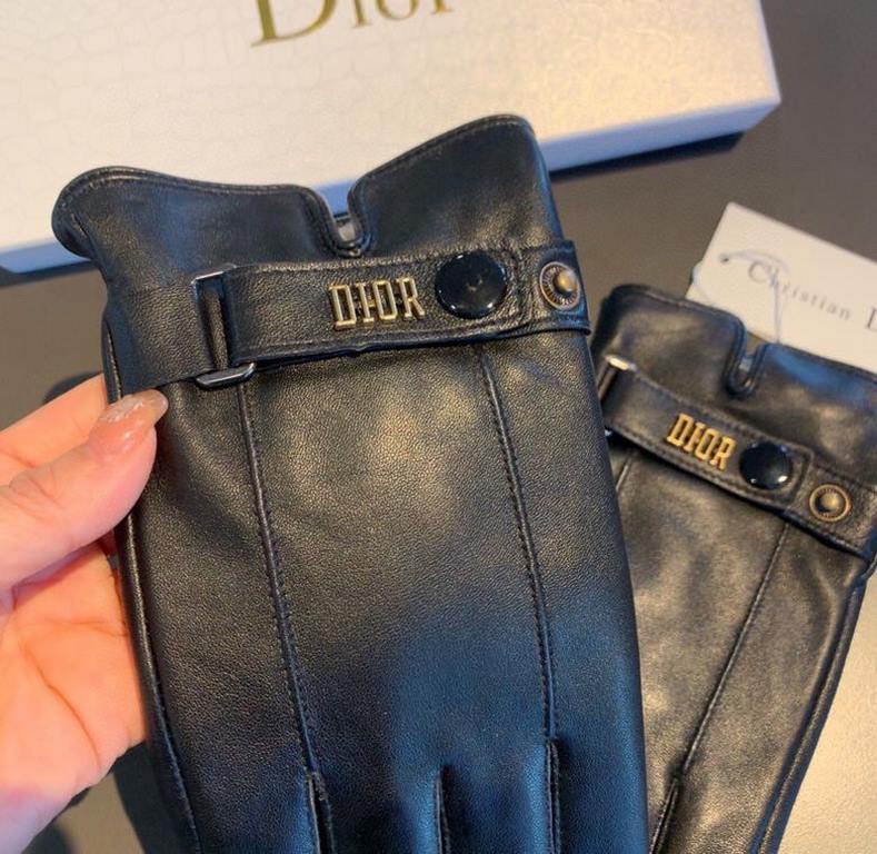 With packaging2022 new exclusive first  touch screen gloves men's Dior gloves men's [original quality] official website synchronization men's new high-grade sheepskin gloves    can not be missed    100 percent selection 