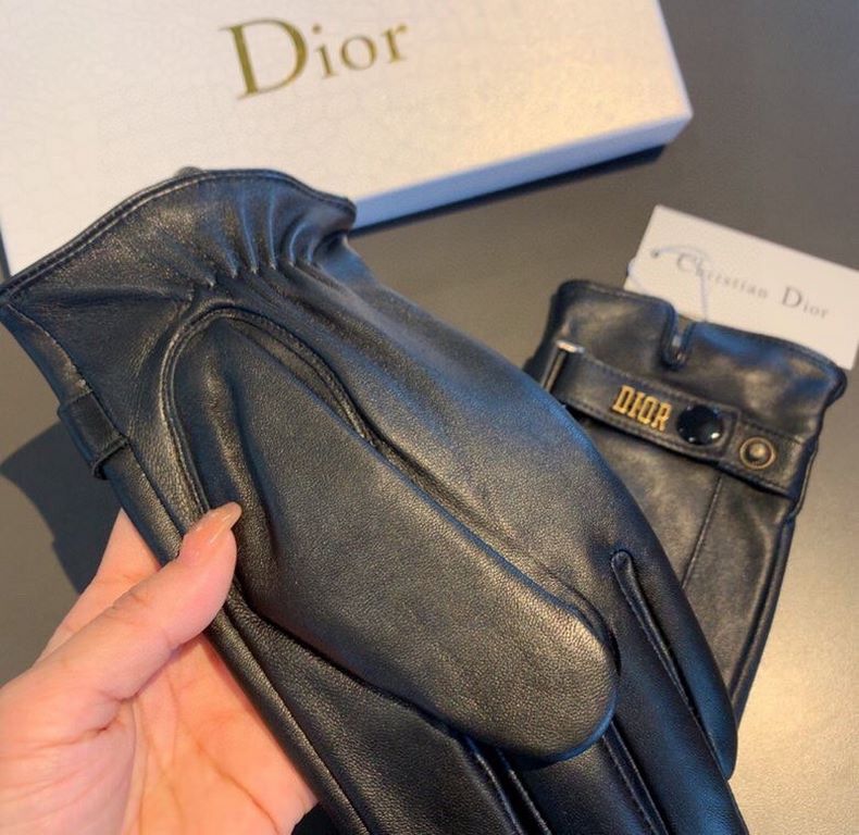 With packaging2022 new exclusive first  touch screen gloves men's Dior gloves men's [original quality] official website synchronization men's new high-grade sheepskin gloves    can not be missed    100 percent selection 