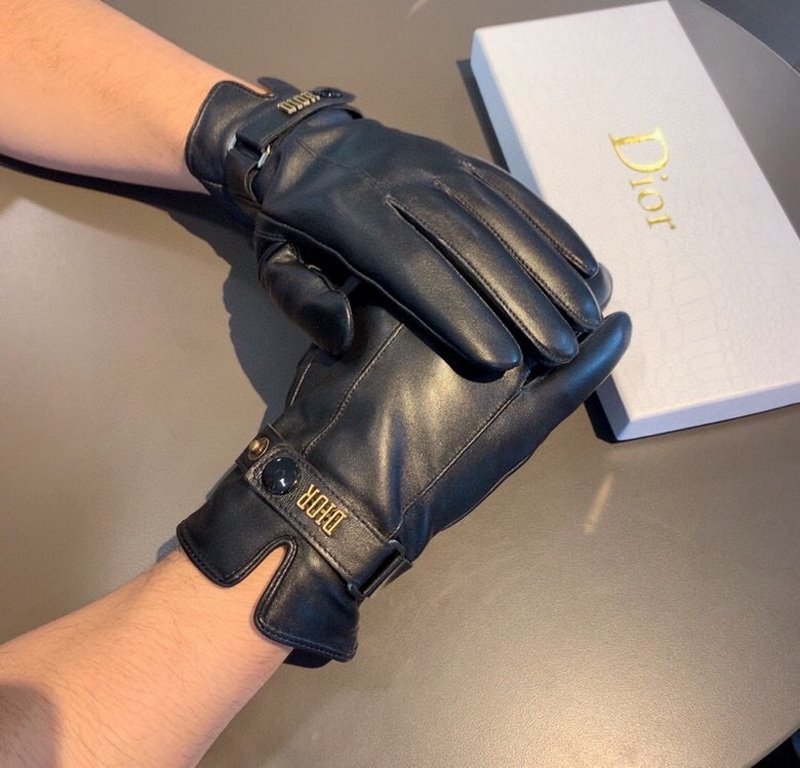 With packaging2022 new exclusive first  touch screen gloves men's Dior gloves men's [original quality] official website synchronization men's new high-grade sheepskin gloves    can not be missed    100 percent selection 