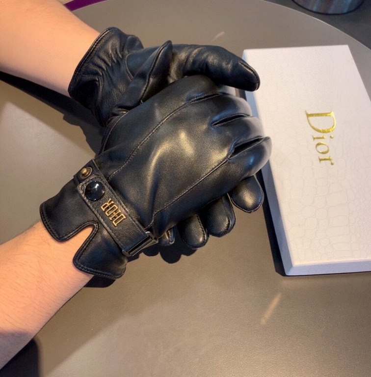 With packaging2022 new exclusive first  touch screen gloves men's Dior gloves men's [original quality] official website synchronization men's new high-grade sheepskin gloves    can not be missed    100 percent selection 