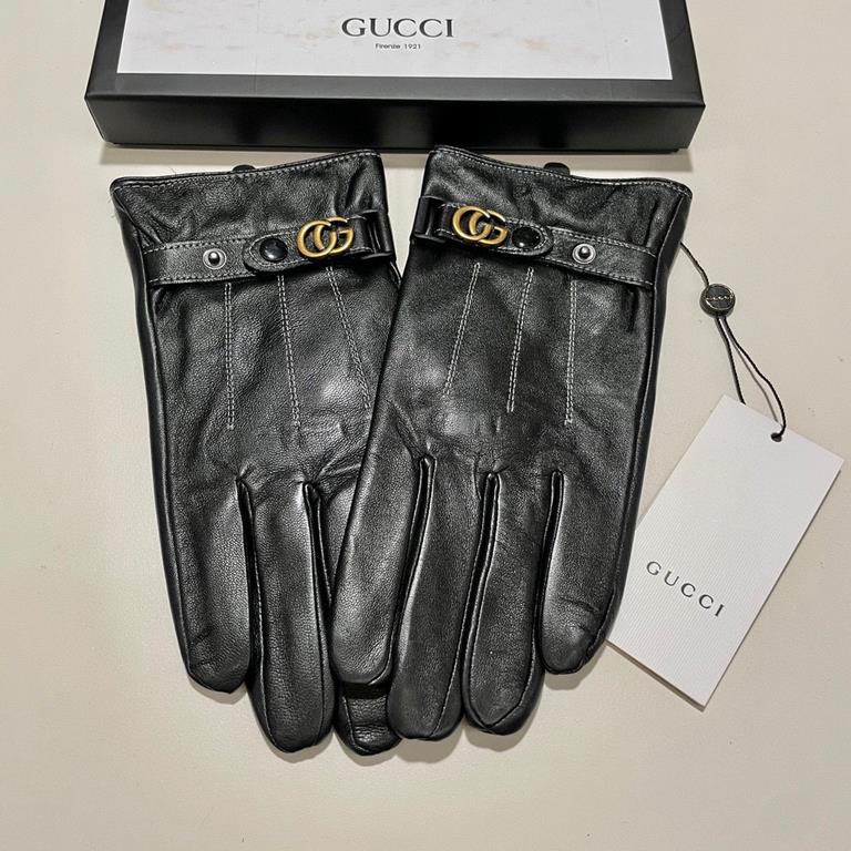 2022 new exclusive first  touch screen gloves men's gloves Gucci Gucci new high-grade sheepskin gloves    type of men preferred can not be missed    hundred percent of the selection of imported sheepskin Leather fine and