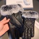 .Chanel Chanel 2022 fall and winter lazy rabbit hair sheepskin gloves   worth comparing     the same paragraph of different qualities, kill the market poor products, imported first-class sheepskin  lazy rabbit hair linin