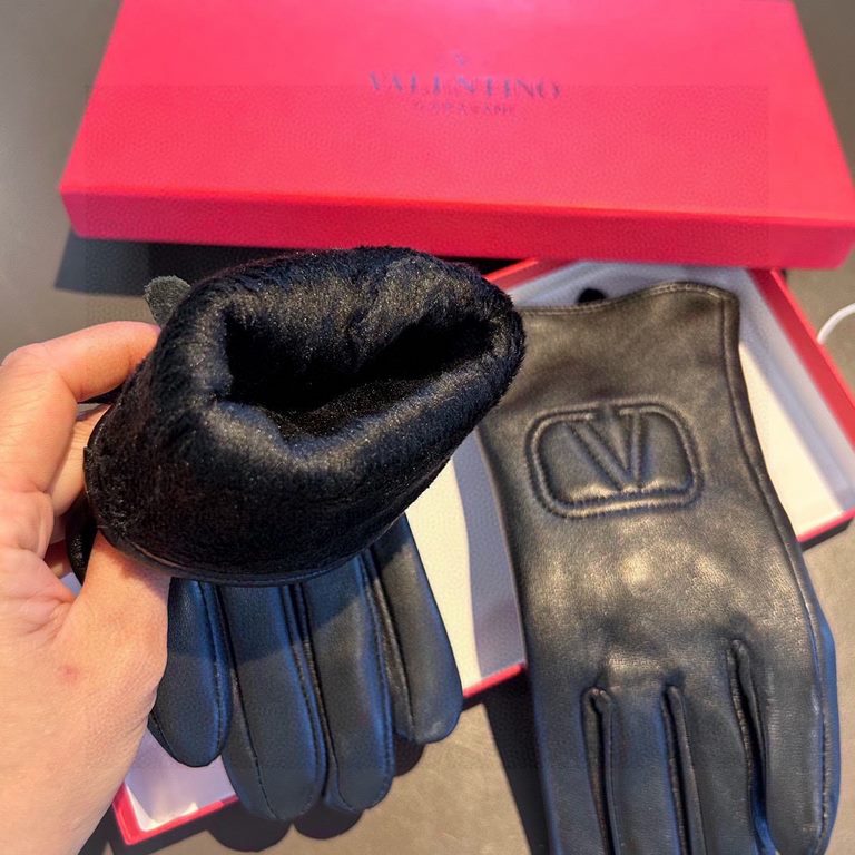 2023 new exclusive first  Valentino VALENTINO long touch screen women's gloves [original quality] official website synchronization Ms. new high-grade sheepskin gloves    goddess preferred can not be missed               