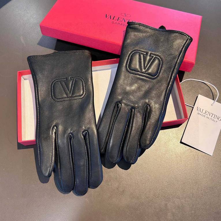 2023 new exclusive first  Valentino VALENTINO long touch screen women's gloves [original quality] official website synchronization Ms. new high-grade sheepskin gloves    goddess preferred can not be missed               