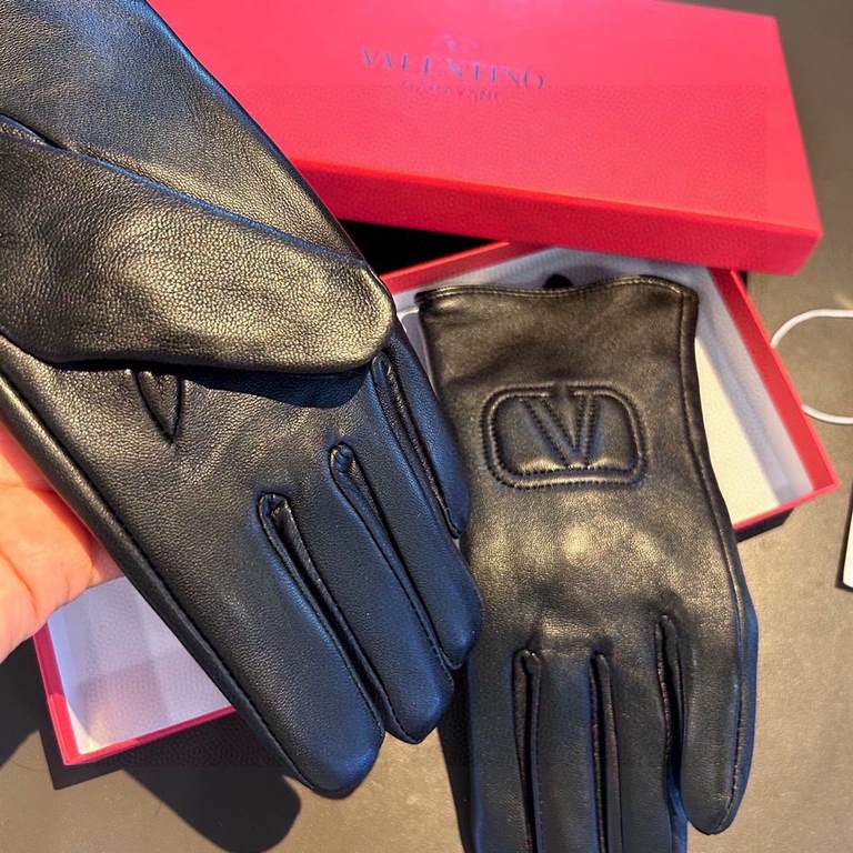 2023 new exclusive first  Valentino VALENTINO long touch screen women's gloves [original quality] official website synchronization Ms. new high-grade sheepskin gloves    goddess preferred can not be missed               