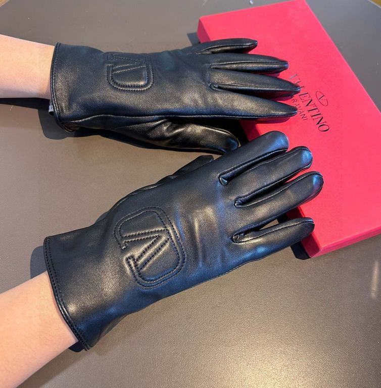 2023 new exclusive first  Valentino VALENTINO long touch screen women's gloves [original quality] official website synchronization Ms. new high-grade sheepskin gloves    goddess preferred can not be missed               