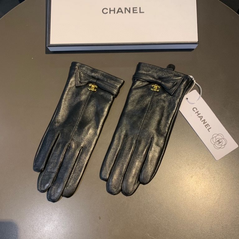 With box2022 new exclusive first  touch screen gloves Chanel Chanel [original quality] official website synchronization women's new high-grade sheepskin gloves    goddess preferred can not be missed    hundred percent of