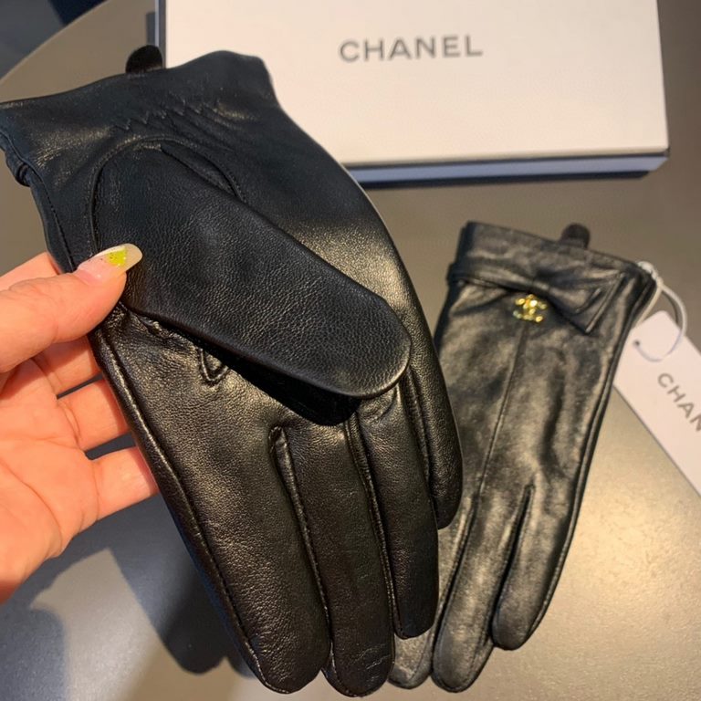 With box2022 new exclusive first  touch screen gloves Chanel Chanel [original quality] official website synchronization women's new high-grade sheepskin gloves    goddess preferred can not be missed    hundred percent of