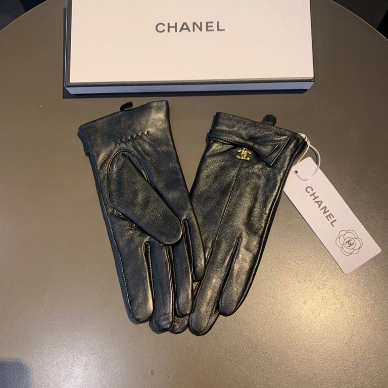 With box2022 new exclusive first  touch screen gloves Chanel Chanel [original quality] official website synchronization women's new high-grade sheepskin gloves    goddess preferred can not be missed    hundred percent of