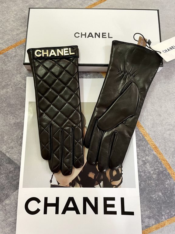 Chanel2022 fall and winter new   [top original single] official website synchronization women's new high-grade sheepskin gloves     100% selection of imported lambskin lining cashmere Warm and comfortable better Cortical