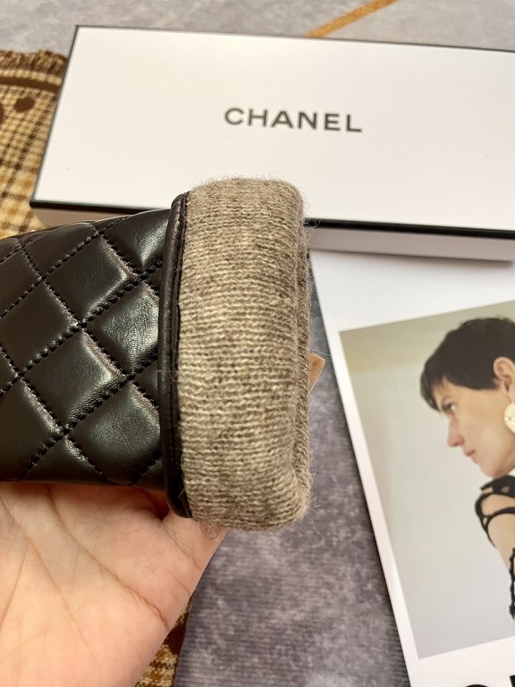 Chanel2022 fall and winter new   [top original single] official website synchronization women's new high-grade sheepskin gloves     100% selection of imported lambskin lining cashmere Warm and comfortable better Cortical