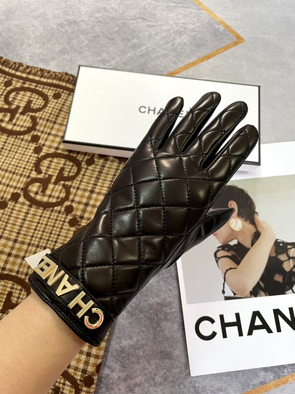 Chanel2022 fall and winter new   [top original single] official website synchronization women's new high-grade sheepskin gloves     100% selection of imported lambskin lining cashmere Warm and comfortable better Cortical