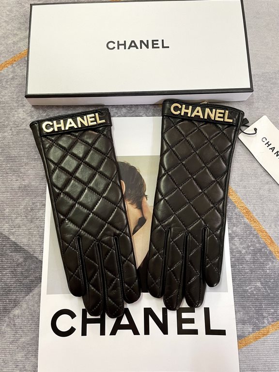 Chanel2022 fall and winter new   [top original single] official website synchronization women's new high-grade sheepskin gloves     100% selection of imported lambskin lining cashmere Warm and comfortable better Cortical