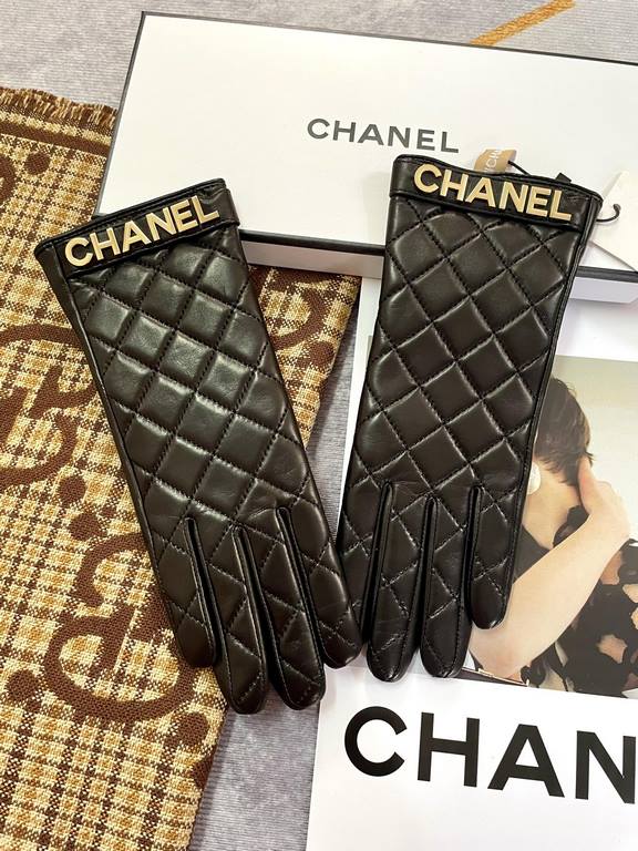 Chanel2022 fall and winter new   [top original single] official website synchronization women's new high-grade sheepskin gloves     100% selection of imported lambskin lining cashmere Warm and comfortable better Cortical