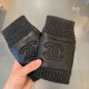 Chanel Color Black Bowling BlueWomen's gloves for fallwinter 2019Cashmere   sheepskin   warm plush liningSize M L