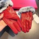 2023 new exclusive first  Valentino VALENTINO long lazy rabbit hair   touch screen women's gloves [original quality] official website synchronization women's new high-grade sheepskin gloves    goddesses preferred can not