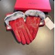 2023 new exclusive first  Valentino VALENTINO long lazy rabbit hair   touch screen women's gloves [original quality] official website synchronization women's new high-grade sheepskin gloves    goddesses preferred can not