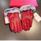 2023 new exclusive first  Valentino VALENTINO long lazy rabbit hair   touch screen women's gloves [original quality] official website synchronization women's new high-grade sheepskin gloves    goddesses preferred can not