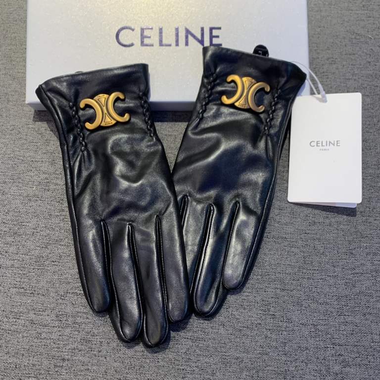 2022 new exclusive first   touch screen gloves CELINE CELINE (original quality) official website synchronization women's new high-grade sheepskin gloves    goddess preferred can not be missed      hundred percent of the 