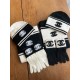 Xiao Xiang Cold Hat Scarf｜Three Piece Patchwork Wool Set Hat  Scarf  Gloves  Warm! Super cozy!You're missing a hat set this winter!This black and white   color splicing knitted wool suit is so beautiful  , this season mu