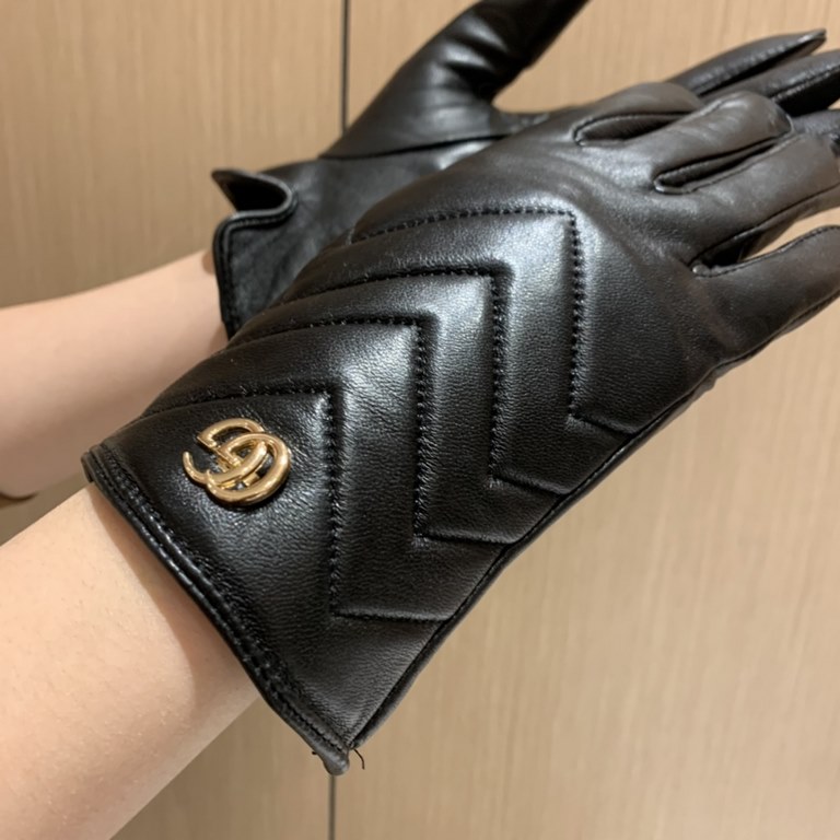 run2022 new Gucci curve new exclusive first   touch screen women's gloves Gucci Gucci [original quality] official website synchronization women's new high-grade sheepskin gloves    goddess preferred can not be missed    