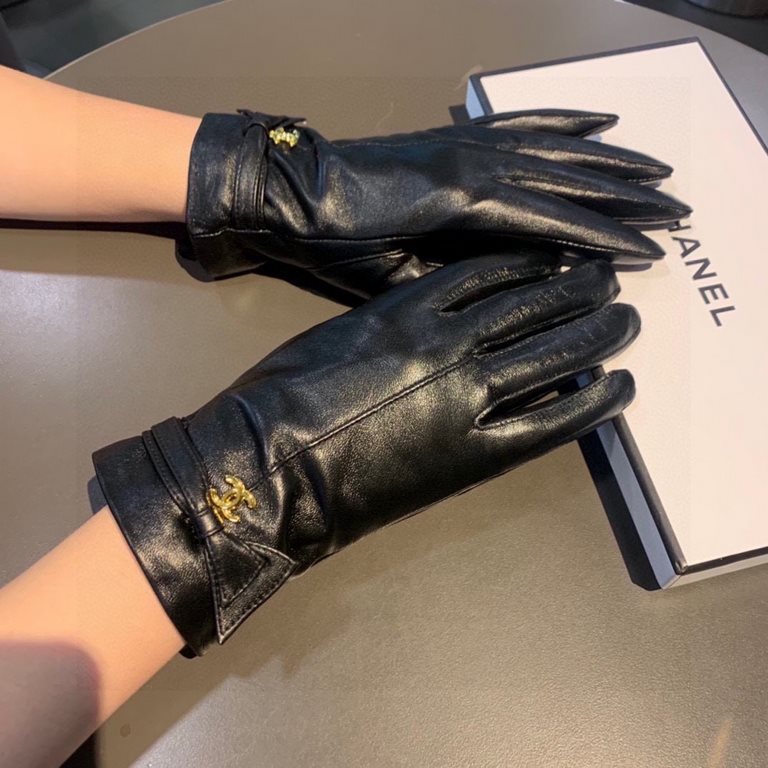 2023 new exclusive first  touch screen gloves Chanel Chanel [original quality] official website synchronization women's new high-grade sheepskin gloves    goddess preferred can not be missed    hundred percent of the sel