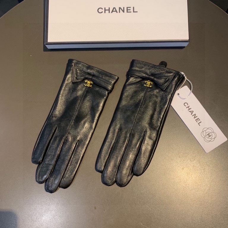 2023 new exclusive first  touch screen gloves Chanel Chanel [original quality] official website synchronization women's new high-grade sheepskin gloves    goddess preferred can not be missed    hundred percent of the sel