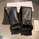 With packaging to run volumeCHANEL CHANEL women's models explosive models open finger with sleeve long gloves Imported original leather (first-class sheepskin)  raccoon fur    mercerized lining   elastic fabric physical 