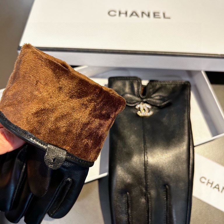 2023 touch screen gloves Chanel Chanel [original quality] official website synchronization women's new high-grade sheepskin gloves    goddess preferred can not be missed    hundred percent of the selection of imported sh