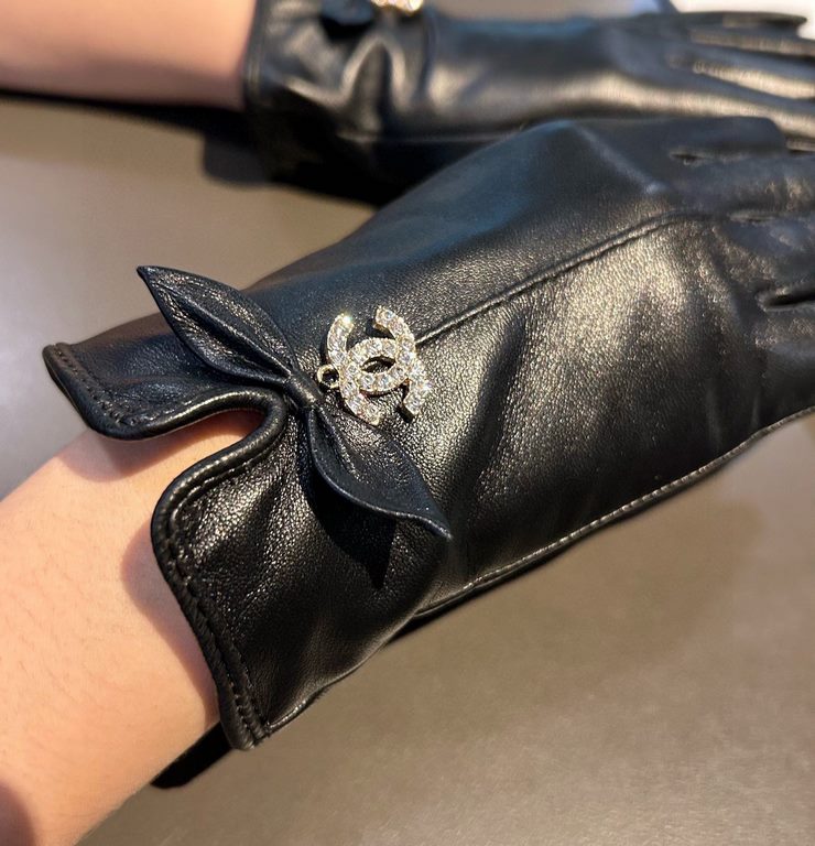 2023 touch screen gloves Chanel Chanel [original quality] official website synchronization women's new high-grade sheepskin gloves    goddess preferred can not be missed    hundred percent of the selection of imported sh