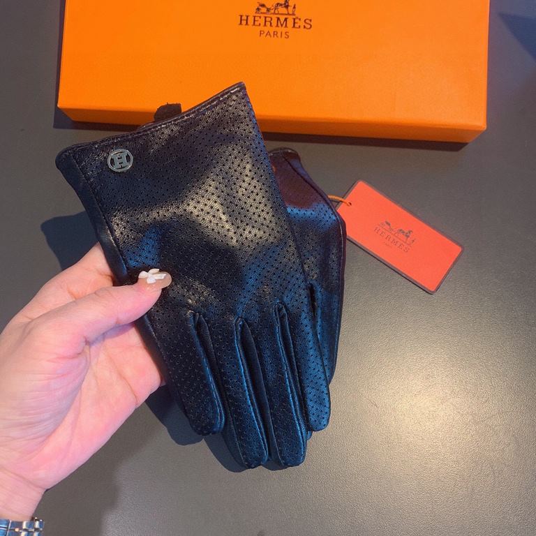 With packaging2022 new exclusive first  touch screen gloves Hermes (original quality) official website synchronization women's new high-grade sheepskin gloves    goddesses set of the United States preferred must be unmis