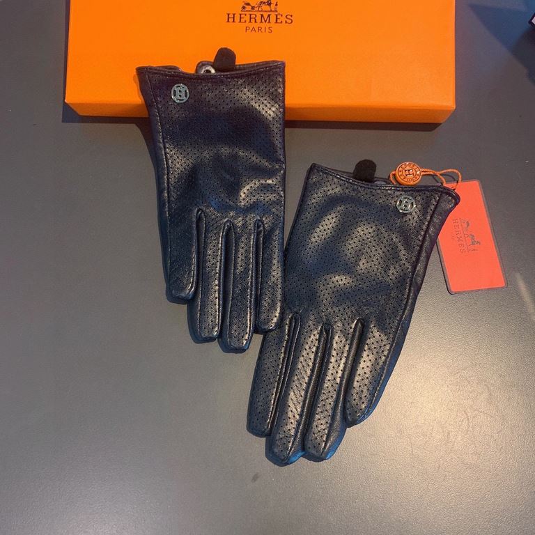 With packaging2022 new exclusive first  touch screen gloves Hermes (original quality) official website synchronization women's new high-grade sheepskin gloves    goddesses set of the United States preferred must be unmis