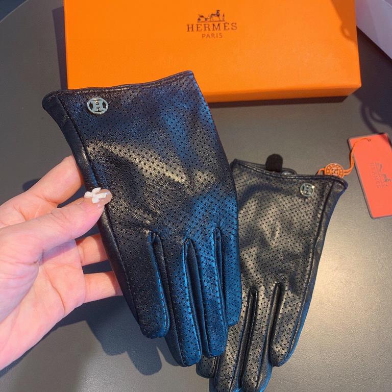 With packaging2022 new exclusive first  touch screen gloves Hermes (original quality) official website synchronization women's new high-grade sheepskin gloves    goddesses set of the United States preferred must be unmis