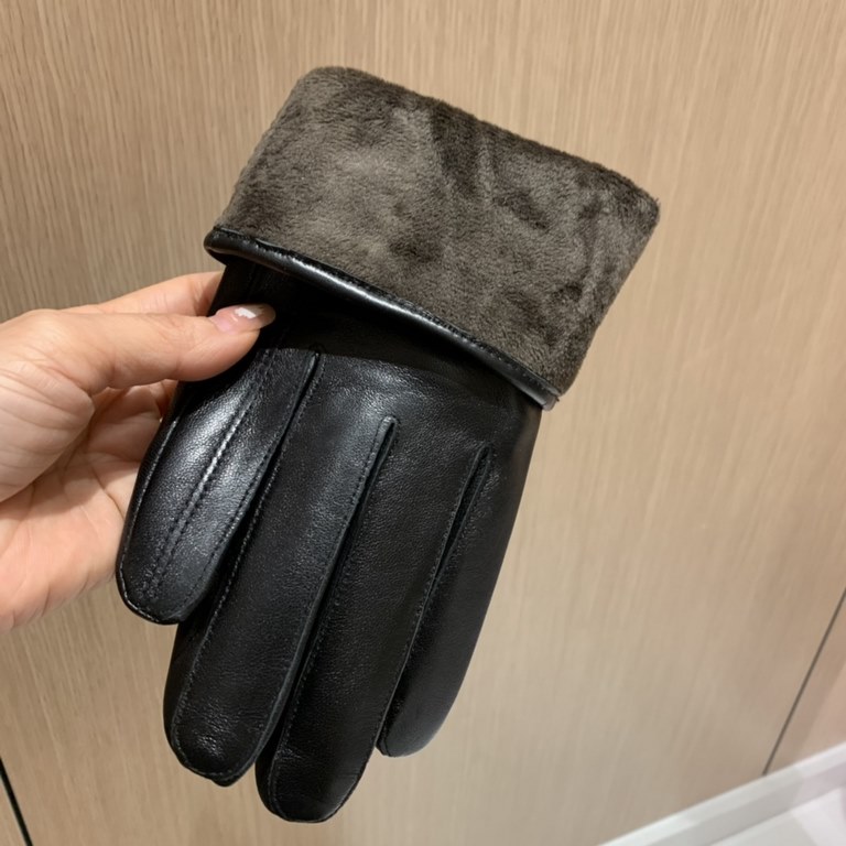 Packaging2022 new exclusive first   touch screen gloves men's gloves Gucci Gucci new high-grade sheepskin gloves    type of men preferred can not be missed    hundred percent selection of imported sheepskin Leather fine 