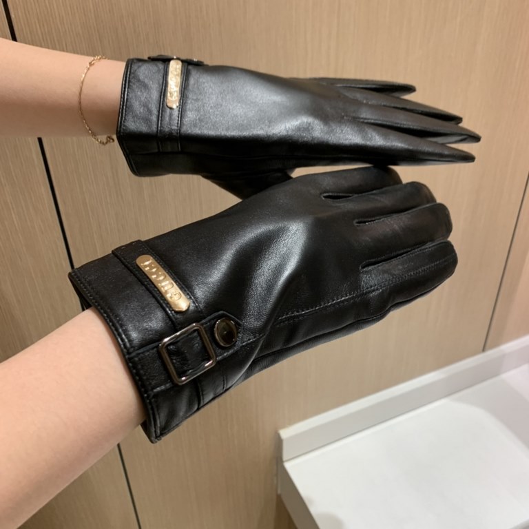 Packaging2022 new exclusive first   touch screen gloves men's gloves Gucci Gucci new high-grade sheepskin gloves    type of men preferred can not be missed    hundred percent selection of imported sheepskin Leather fine 