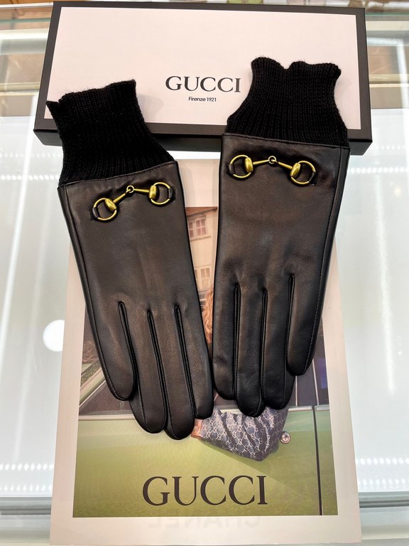 Gucci fall and winter women's gloves    domestic first-grade sheepskin Leather ultra-thin soft and comfortable shopkeeper recommended   texture super group average size