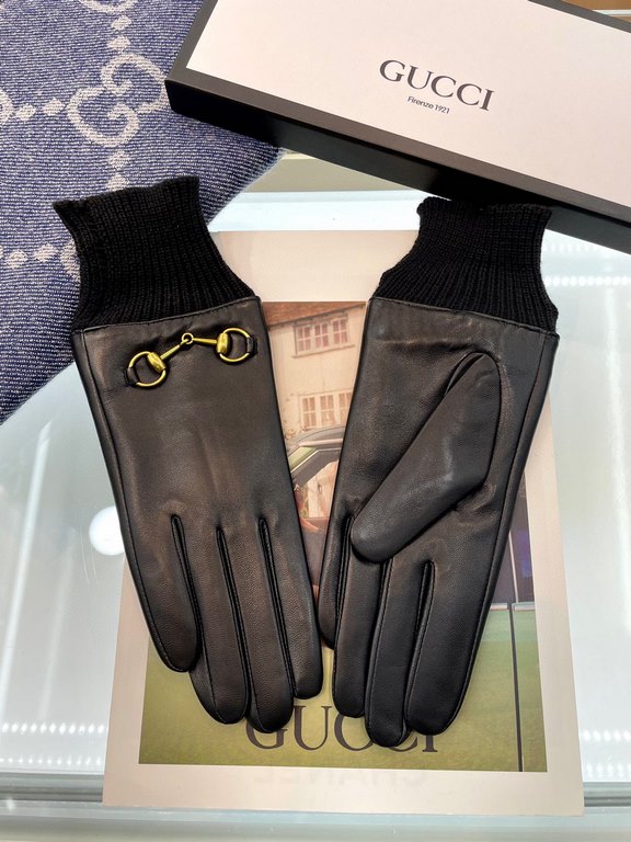 Gucci fall and winter women's gloves    domestic first-grade sheepskin Leather ultra-thin soft and comfortable shopkeeper recommended   texture super group average size