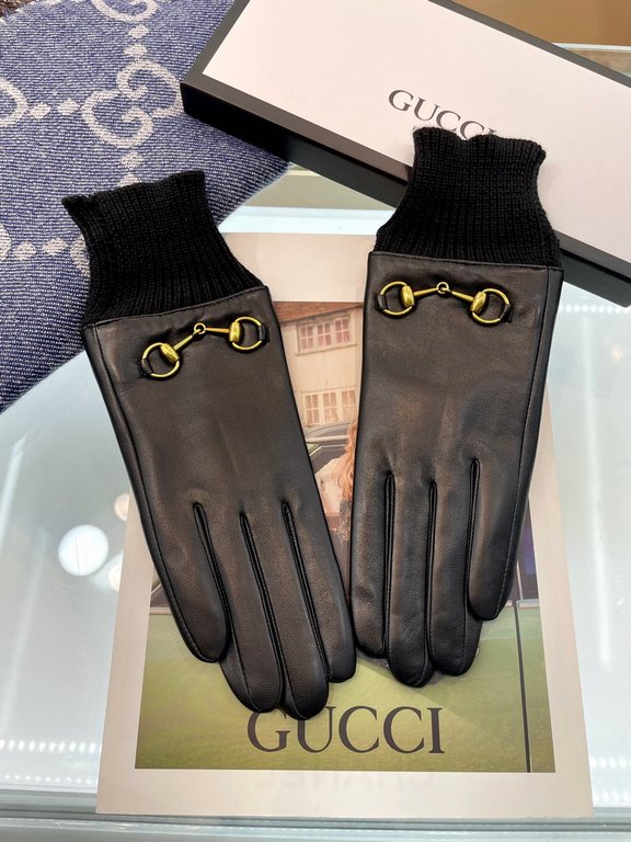 Gucci fall and winter women's gloves    domestic first-grade sheepskin Leather ultra-thin soft and comfortable shopkeeper recommended   texture super group average size