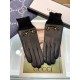 Gucci fall and winter women's gloves    domestic first-grade sheepskin Leather ultra-thin soft and comfortable shopkeeper recommended   texture super group average size